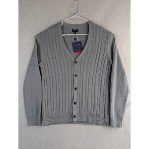 NEW Croft & Barrow Cardigan Mens Large Gray Signature Sweater Grandpa
